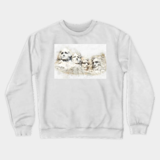 Mount Rushmore watercolor Crewneck Sweatshirt by SPJE Illustration Photography